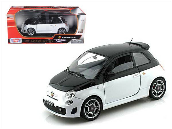 ミニカー　1/18　MOTORMAX　アバルト　595　黒/白　フィアット500　予約商品