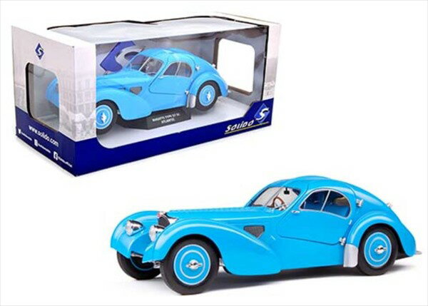 ミニカー　1937　ブガッティ T57　アトランティック水色　1/18　Solido　特別仕様！　1937 Bugatti Type 57 SC Atlantic