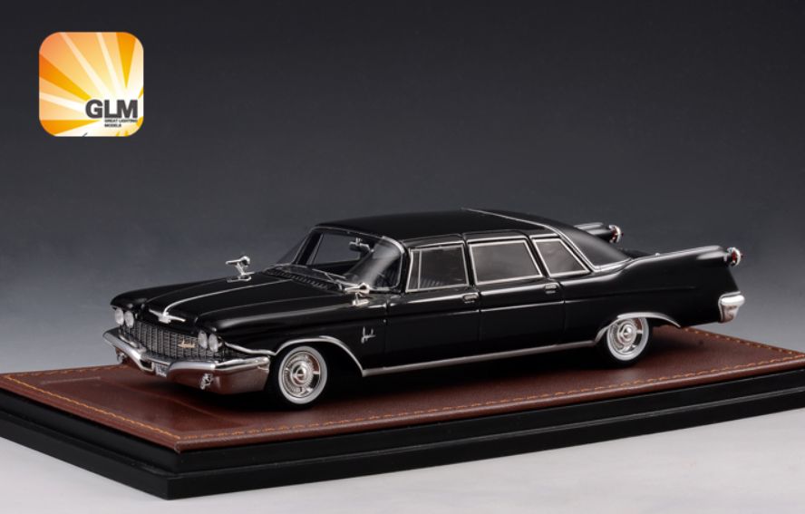 ミニカー　1962　インペリアル　クラウン　ギア　リムジン　黒色　1/43　GLM　Imperial Crown Ghia Limousine Black 1962