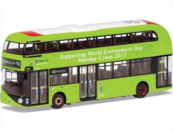 ミニカー　1/76　ロンドンバス　ライトバス・ニュールートマスター　London LTZ 1406 /LT406 Tottenham World Environment Day　CORGI　