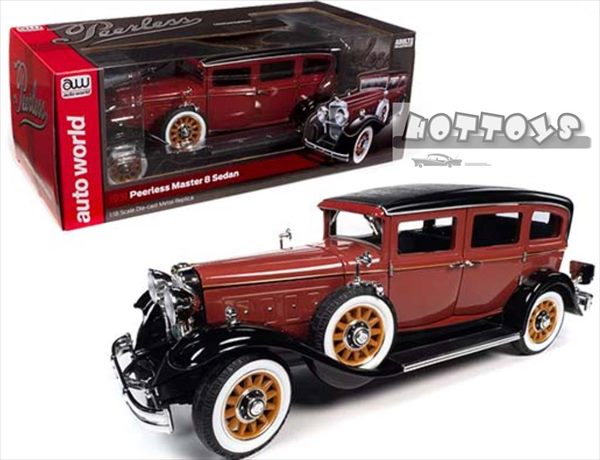 ミニカー　1/18　AUTOWORLD☆1931 Peerless Master 8 Sedan　シナモンレッド色　【予約商品】