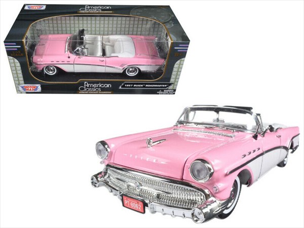 ミニカー　1/18　1957　ビュイック・ロードマスター　ピンク色　MOTORMAX　Buick Roadmaster【予約商品】