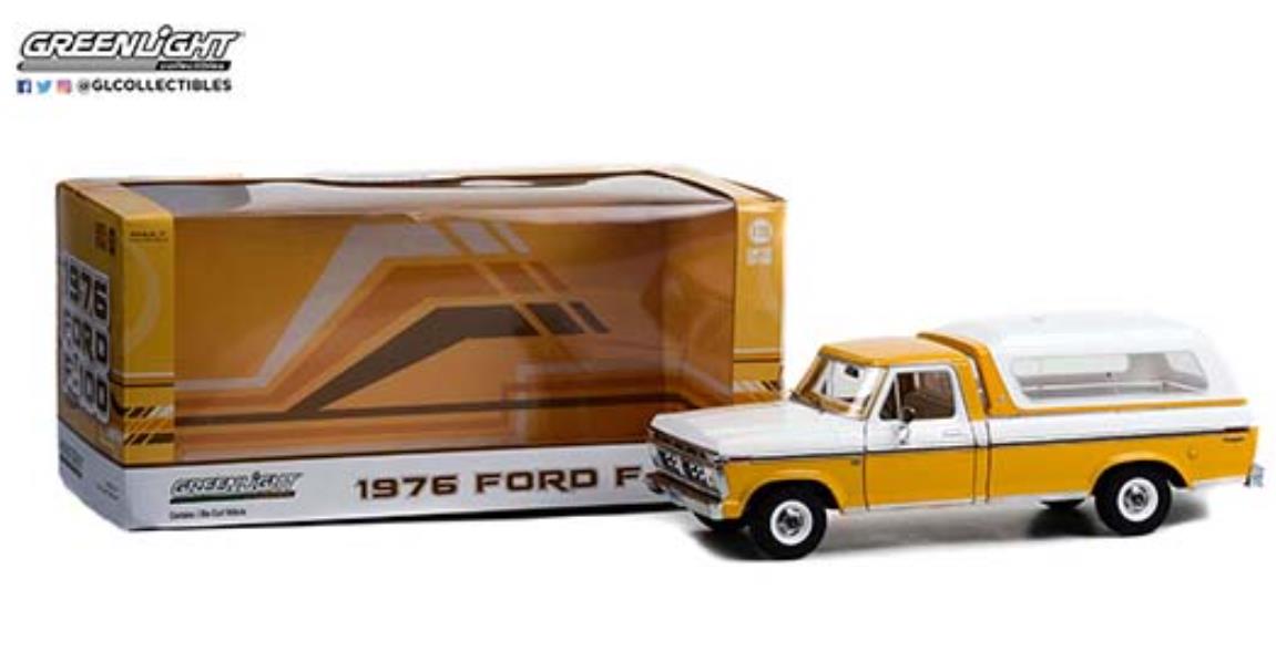 ミニカー 1/18 1976 フォード F100 FRPボックスカバー付き 黄/白色 ピックアップトラックカスタム仕様 GL 1976 Ford F-100 Pickup with Box Cover【予約商品】