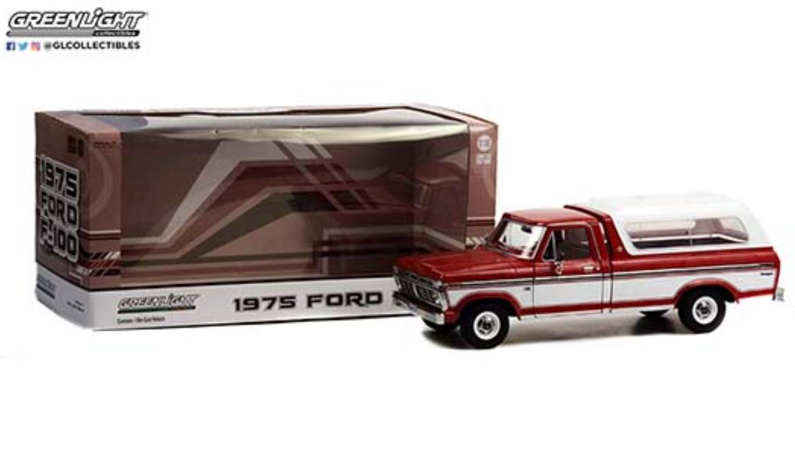 ミニカー 1/18 1976 フォード F100 FRPボックスカバー付き 赤/白色 ピックアップトラックカスタム仕様 GL 1976 Ford F-100 Pickup with Box Cover【予約商品】