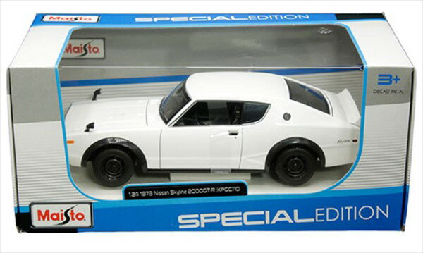 ミニカー 1/24 スカイライン ケンメリ GTR 白色 2000GTR GTR maisto 1973 Nissan Skyline 2000GT-R (KPGC110)【予約商品】