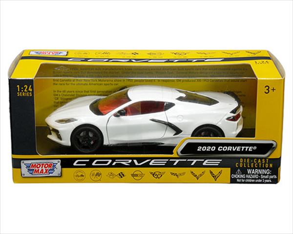 ミニカー 1/24 MOTORMAX☆ 2020 コルベット スティングレー C8 白色/内装赤 Chevrolet Corvette C8 Stingray 【予約商品】