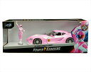 ミニカー 1/24 JadaTOYS◎パワーレンジャー モモレンジャー フィギュア付き♪ Toyota FT-1 Concept ピンク色【予約商品】