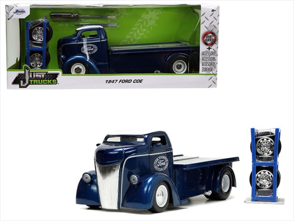 ミニカー　1/24　JadaTOYS☆1947　フォード　ピックアップトラック　紺色 1947 Ford COE　交換用タイヤキット付き♪【予約商品】