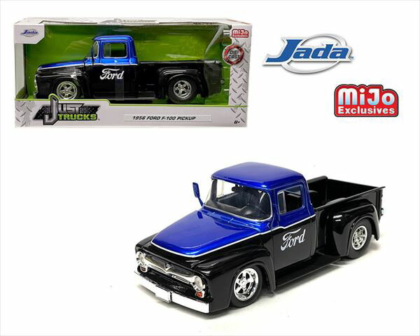 ミニカー 1/24 JadaTOYS 1956 フォード F100 ピックアップトラック 黒/ブルーメタ色 パンプキントラック 1956 Ford F-100 Custom FORD【予約商品】