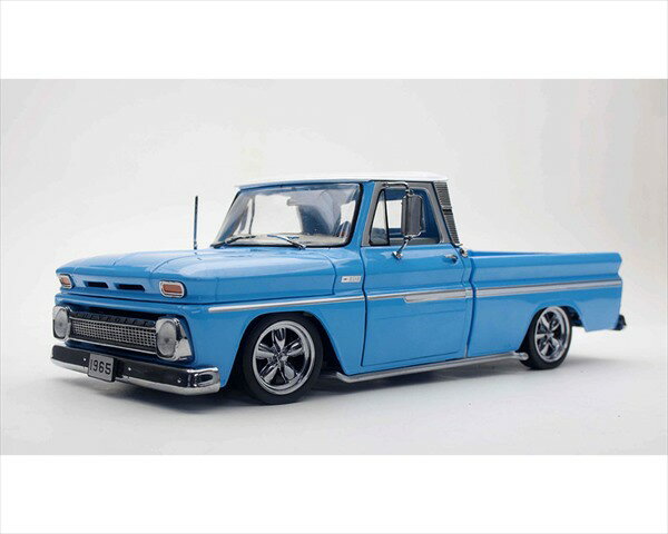 ミニカー 1/18 1965 シボレー C10 ピックアップトラック ローライダー仕様 青/白色 アメ車 1965 Chevrolet C-10 Styleside Pickup Lowrider SUNSTAR【限定予約商品】