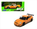 ミニカー　WELLY　1/24　ポルシェ 911　GT3　RS　オレンジ色　Porsche 911 ( 997) GT3 RS 【予約商品】