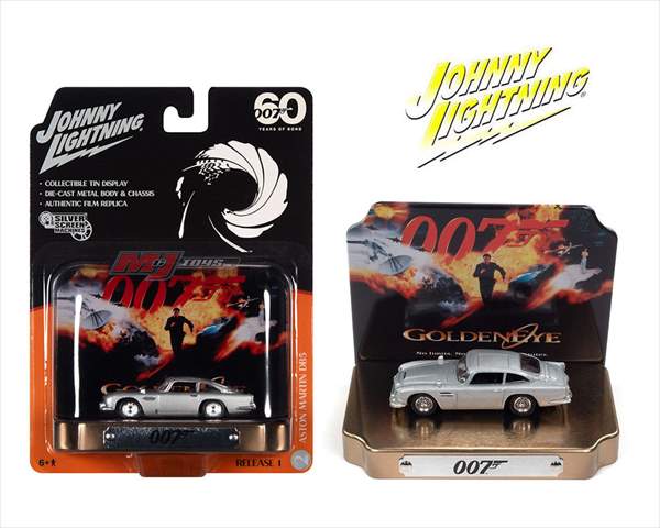 ミニカー　 007 　アストンマーチン　DB5　1/64　ジオラマ　ゴールドフィンガー仕様　JohnnyLightning　007ジェームズボンド　ボンドカー　