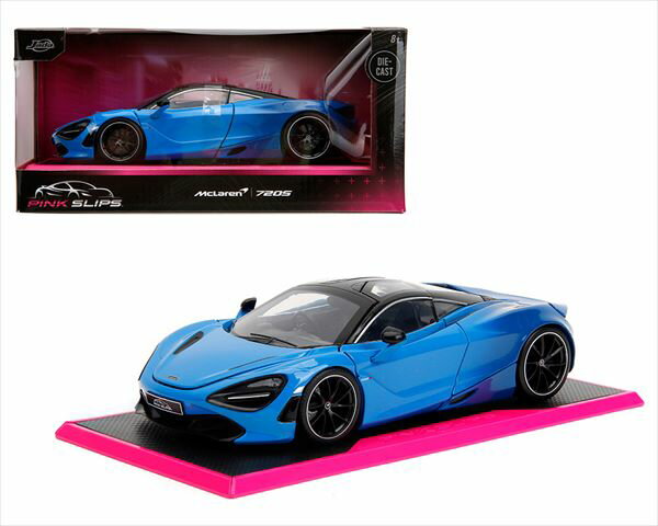 ミニカー　1/24　マクラーレン　720S　青色　JadaTOYS　ピンクエッジディスプレイ台付き　特別限定モデル！McLaren 720S【予約商品】