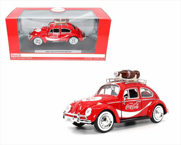 ミニカー 1/24　1966　VW　フォルクスワーゲン　ビートル　コカコーラ　ルーフボトルキャリア付き 　Motor City Classics 1:24 Coca-Cola 1966 Volkswagen Beetle【予約商品】