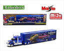 ミニカー 1/64 maisto トレーラー トラック 積載車 ローライダー ブルーメタ色 Mack Anthem Enclosed Transporter Lowriders【限定予約商品】