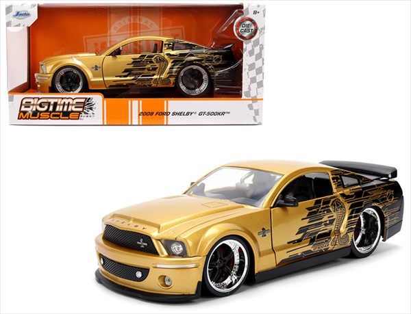 Escort - ミニカー　1/24　JadaTOYS　2008　シェルビー　GT500KR　ゴールド　フォード・マスタング　2008 Ford Mustang Shelby GT500KR 【予約商品】