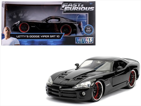ワイルドスピードミニカー　1/24　JadaTOYS☆レティの　ダッジ・バイパー　黒　Letty's Dodge Viper SRT 10　ワイルドスピード【予約商品】