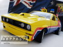 ミニカー　1/18　マッドマックス インターセプター　MFP　1974　フォード・ファルコンV8　黄色　4ドアセダン　「インターセプター」フォード XB ファルコン