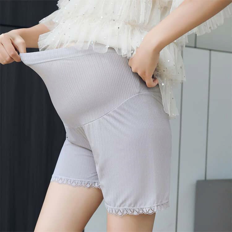 ATiCの伸縮性 マタニティ レディース アンダーショーツ 2枚セット 大きいサイズ ペチパンツ インナー 透けない フリル 2枚セット 3分丈 マタニティ服 裾レース 透け防止 マタニティウェア ワンピース 妊娠 妊婦 産前 産後 出産祝い おしゃれ｜アングル3