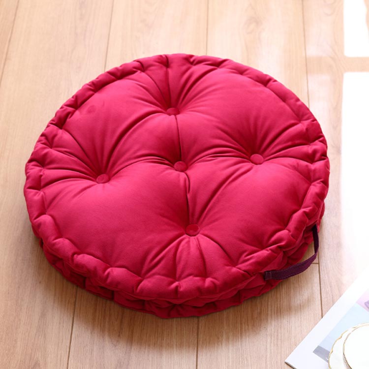 2枚セット クッション 持ち手 クッション フロアクッション 座布団 スクエア ベロア調 チェアクッション クッション 四角 背もたれ 抱き枕 43*43*10cm 厚手 正方形 北欧 座椅子クッション シートクッション 椅子 クッション チェアパッド 持ち手付き [2]