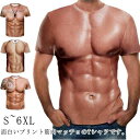 半袖 筋肉 面白い おもしろ マッチョ 筋肉服 服 tシャツ 筋肉tシャツ 仮装 筋肉 男性 面白いtシャツ 偽筋肉 コスプレ 3Dデジタル プリント ハロウィ...