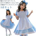 女の子 メイド服 萌え エプロン ハロウィン 可愛い 子供 女児 半袖 ドレス コスプレ 衣装 キッズ 水色 イベント 活動 撮影 プリンセス 女の子 なりきり ワンピース 文化祭 ライトブルー 3点セット 子供ドレス 100-150cm(3)