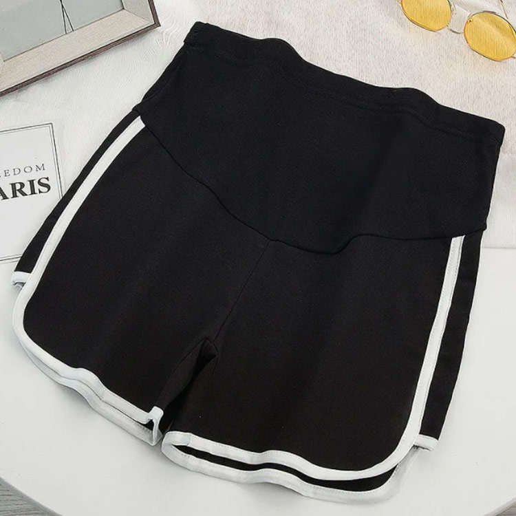マタニティ ショートパンツ 3分丈 綿100％ ハイウエスト アジャスター付 ルームウ...