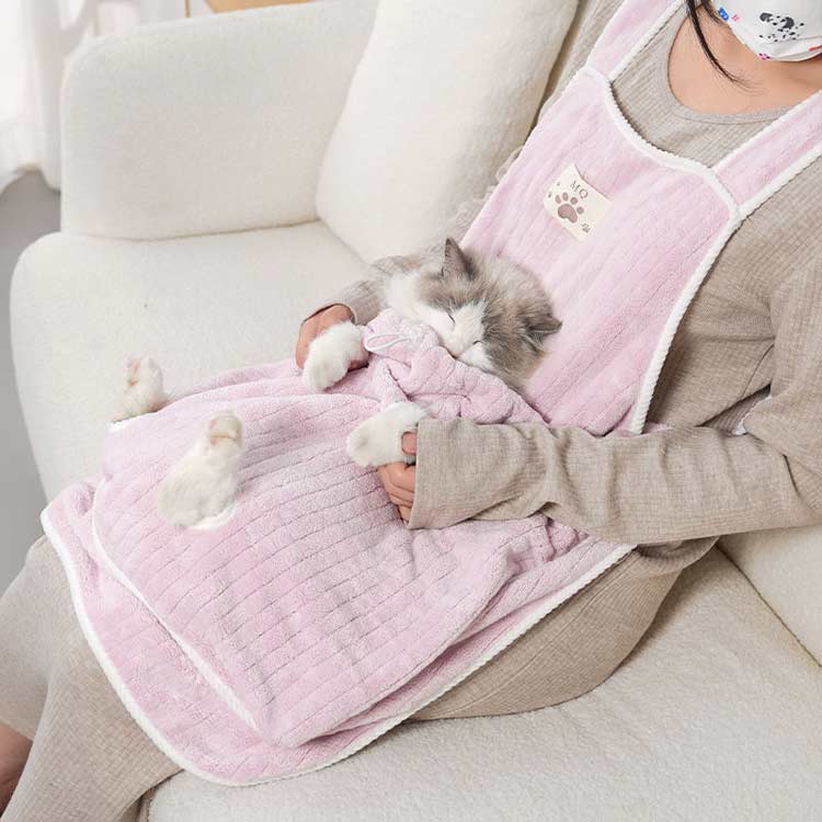 ふわふわ 抱っこ用エプロン ペット猫寝袋 犬 猫 抱っこ エプロン 毛粘着防止 前掛...