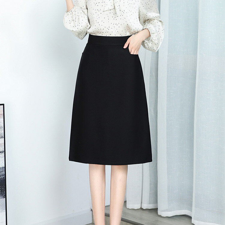 スカート スリム 63cm丈 事務服 就活 ウエストゴム リクルートスカート 膝丈 レディース ひざ丈 キュロット 企業 事務服 洗える ポケット 通勤 ボトム OL 制服 ユニフォーム 大きいサイズ 入学式 卒業式 オフィス ウォッシャブル