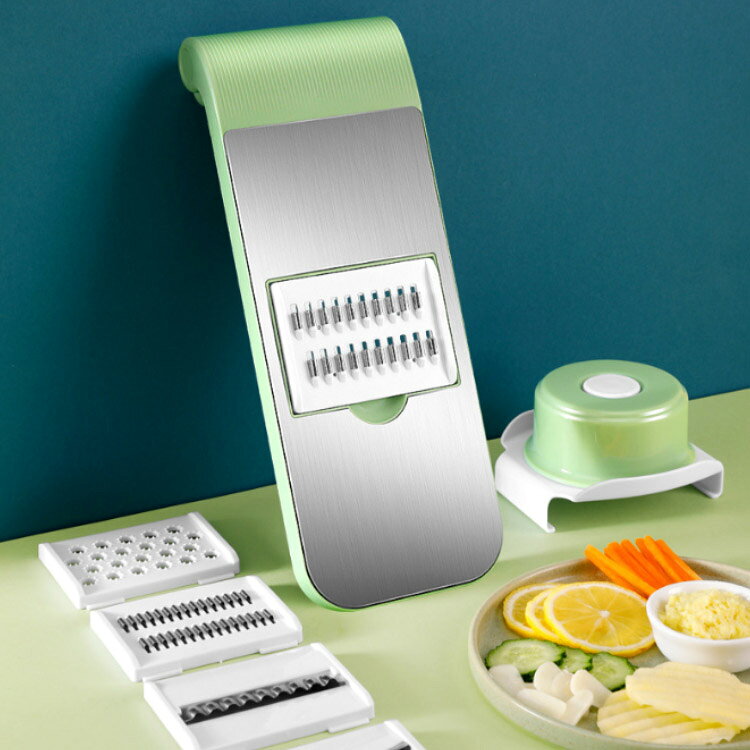 薄切り スライサー おろし器 多機能スライサー セット 安全ホルダー付 野菜スライサー 送料無料 マルチスライサー 野菜カッター 細切り 調理器セット 野菜カッター みじん切り フードカッター 大根 玉ねぎ キャベツ 千切り houbian-10016480 ATiC サンプル画像3