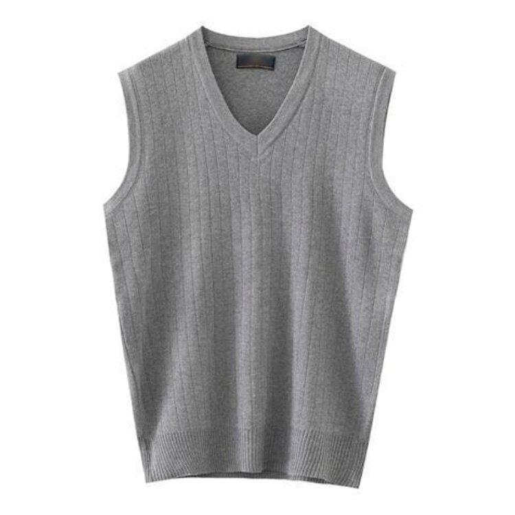 【送料無料】ベスト 制服 学生 スクール 薄手 シニア 春秋冬 ウール混 ニットベスト Vネック プルオーバー ベスト 男子 高校生 保温 シンプル メンズ 敬老の日 プレゼント 無地 ストライプ柄 houbian-10015529 ATiC サンプル画像3