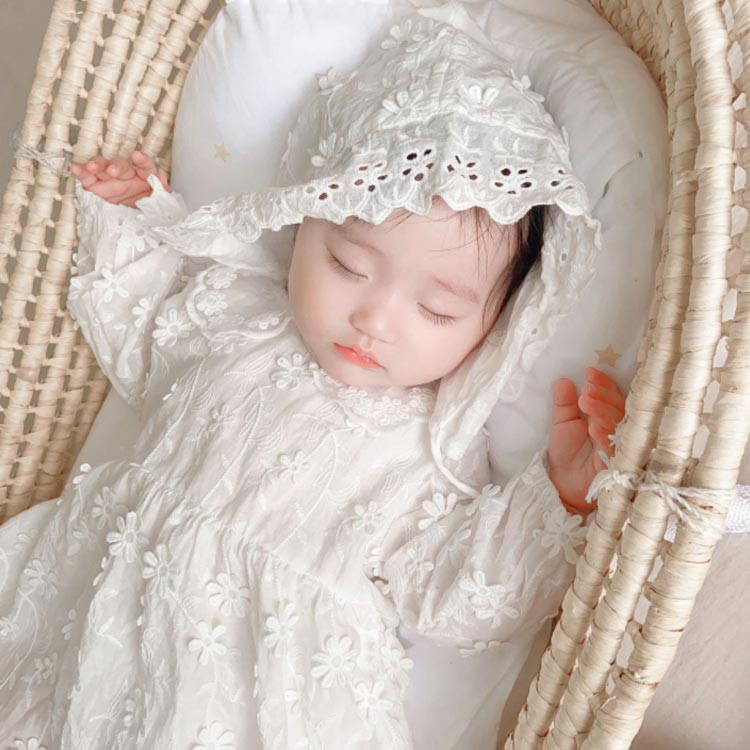子供 ドレス ベビードレス ベビー服 退院 白 レースドレス レース セレモニードレス 送料無料 新生児 ナチュラル系 女の子 花柄ドレス ワンピース ロンパース キッズ 出産祝い ナチュラル系 結婚式 フォーマル 白 赤ちゃんドレス ウエディング 3