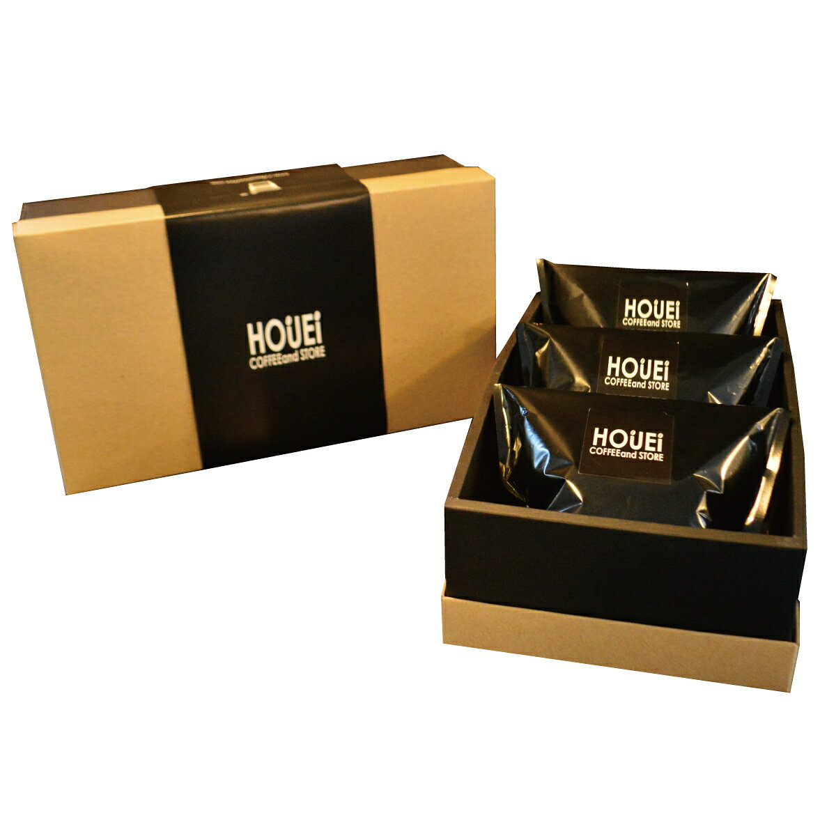 HOUEI COFFEE and STOREのHOUEI COFFEE ブレンドコーヒー豆 ギフト 200g×3｜アングル2