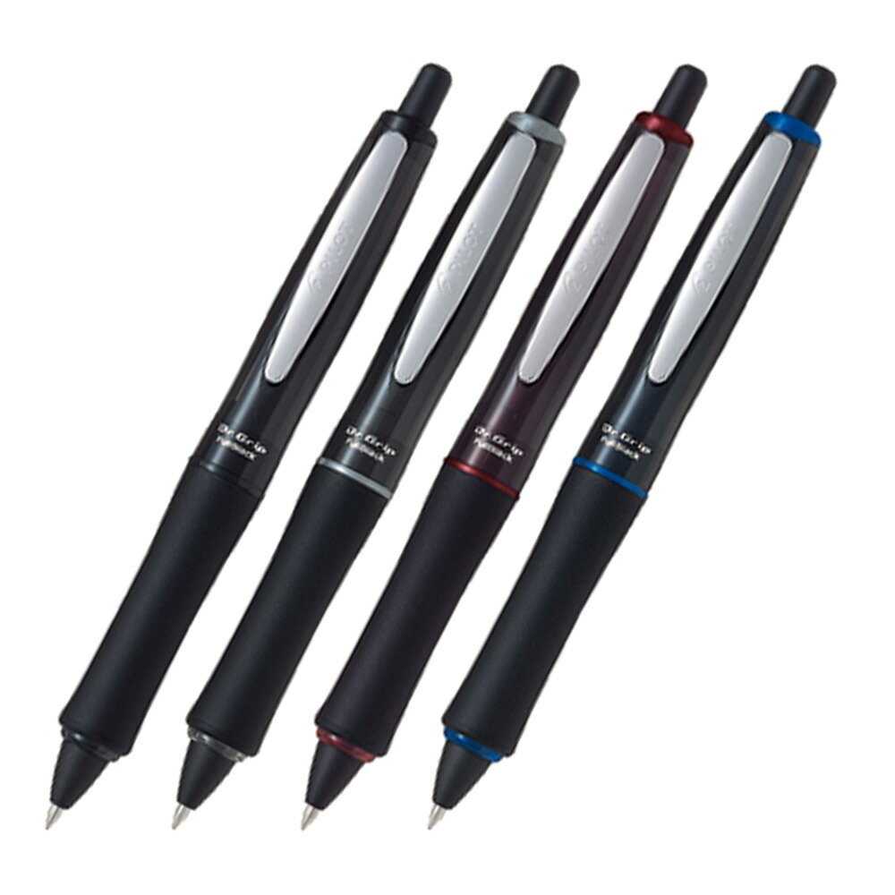 【ネコポスOK】PILOT パイロット ドクターグリップ フルブラック ボールペン BDGFB-80F ブラック シルバー ボルドー ブルー — vista 3