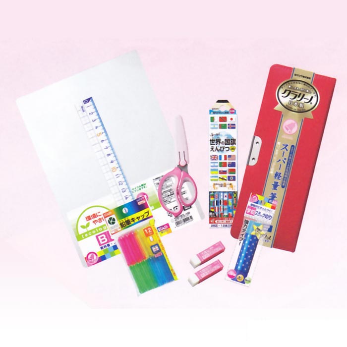 【クツワ】STAD ギフトセット 8点 新学期 文具セット 女の子向け クリアケース入 かわいい シンプル 無地 新学期 入学祝い 卒園祝い 卒園 入学準備 ギフト 鉛筆 新入学文具 文房具セット 【名入れ対象外】 houjou-kyouzai-10024955 教材club T&Y サンプル画像2