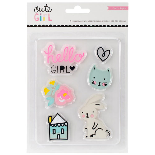 値下げ商品　【ペーパーインテリジェンス】Cute Girl - Rubber Accents　ゴムアクセント　スクラップブ..