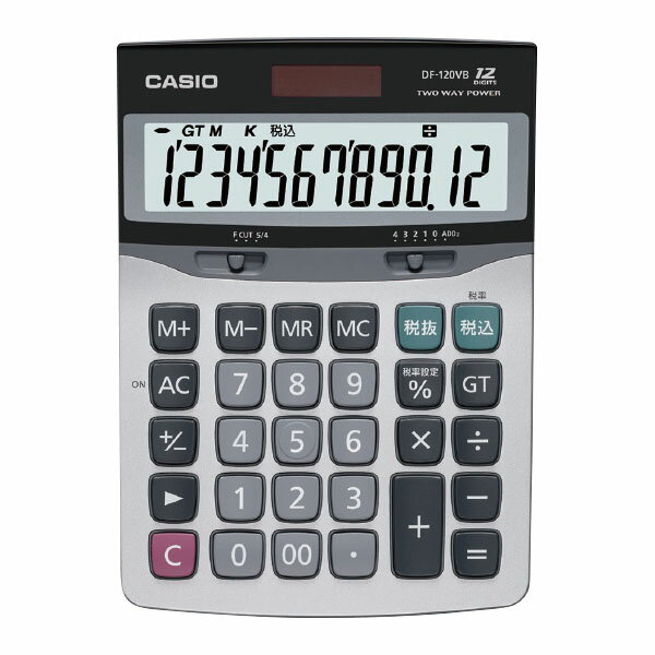 Rakuten - 電卓 カシオ 12桁 実務電卓 検算 早打ち 経理 財務 簿記 金融機関 実務電卓 DF-120VB-N