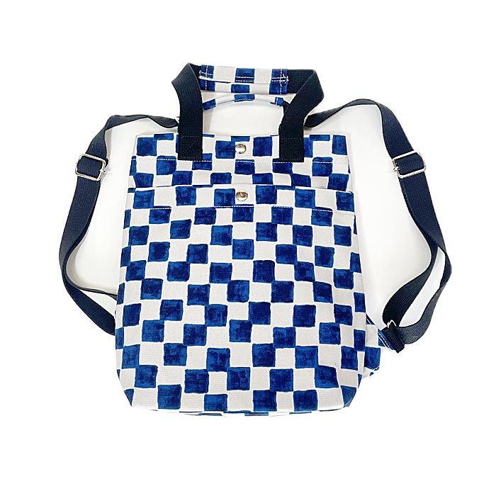 帆布3wayリュック市松Navyb...