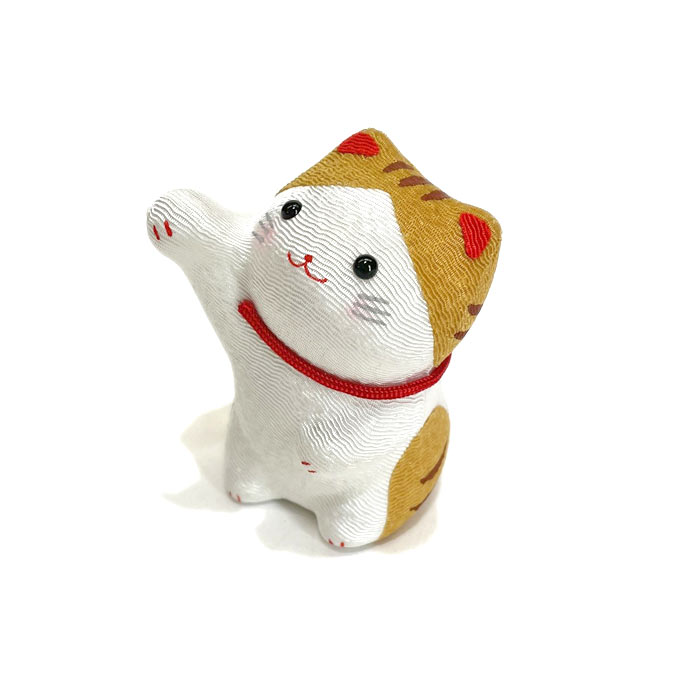 樂天商城 - ちりめんじゃれねこ　トラ　ちりめん細工 トラねこ ちりめん置物 小さなねこ置物 ネコ好き トラネコ 可愛いねこ飾り じゃれつく猫
