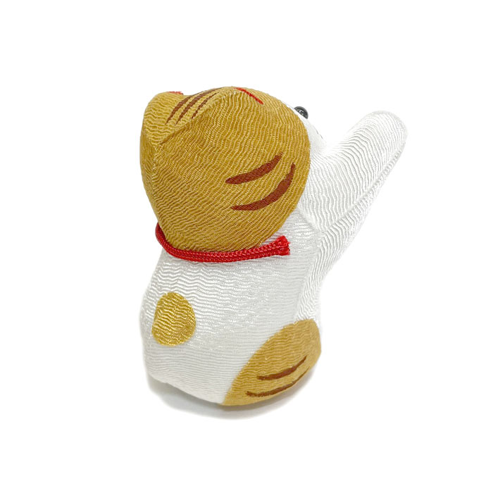 ちりめんじゃれねこ トラ ちりめん細工 トラねこ ちりめん置物 小さなねこ置物 ネコ好き トラネコ 可愛いねこ飾り じゃれつく猫 [3]