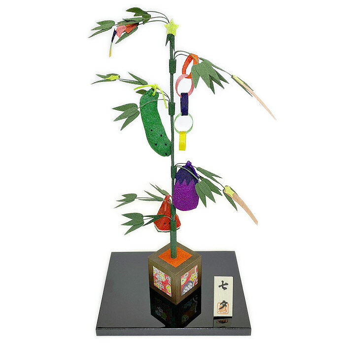 乐天商城 - 七夕飾り　卓上飾り　ちりめん細工　龍虎堂（リュウコドウ） 日本製 縮緬 夏の置物 季節感演出 ディスプレイ 手づくり七夕飾り 小物 和小物 インテリア 飾り 夏の贈り物