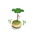 ゆらゆらクローバー うさぎ 卓上飾り ちりめん細工 天然木 龍虎堂(リュウコドウ)日本製 縮緬 ミニ置物 兎置物 ウサギ置物 小さな置物 小物 和小物 インテリア 飾り 贈り物 和雑貨 和風