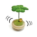 ゆらゆらクローバー ふくろう 卓上飾り ちりめん細工 天然木 龍虎堂(リュウコドウ)日本製 縮緬 ミニ置物 フクロウ置物 梟好き 小さな置物 小物 和小物 インテリア 飾り 贈り物 和雑貨 和風