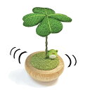 ゆらゆらクローバー カエル 卓上飾り ちりめん細工 天然木 龍虎堂(リュウコドウ)日本製 縮緬 ミニ置物 蛙置物 かえる 小さな置物 小物 和小物 インテリア 飾り 贈り物 和雑貨 和風(3)