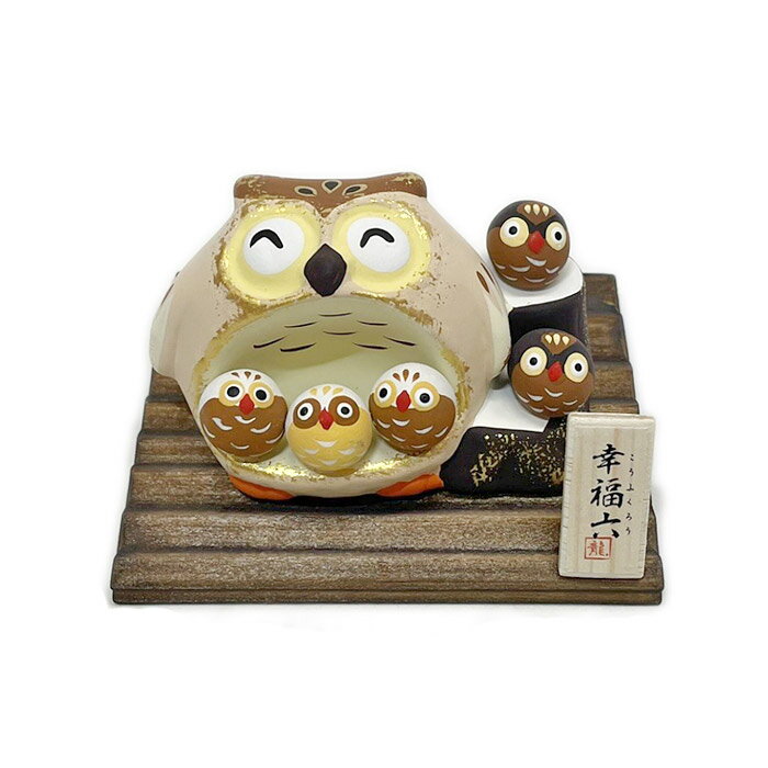 樂天商城 - 幸福六　ふくろう置物 素焼陶製 梟 フクロウ 縁起物 不苦労 福老 開運 招福 金運招来 ラッキーアイテム 可愛い置物 飾り物 雑貨 置き物 お土産 ギフト