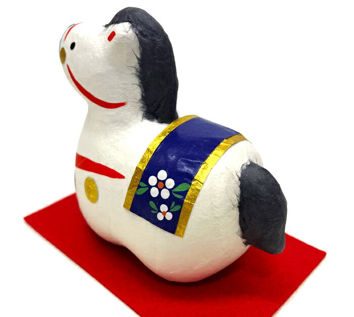 ちぎり和紙 招福午 2026年午年干支飾り 午歳ちぎり和紙飾り 丙午(ひのえ・うま)歳 干支置物 正月飾り リュウコドウ 龍虎堂 日本製 お歳暮 お年賀 贈り物 馬和紙飾り 縁起物 ウマ うま置物 レトロなお花柄 [2]