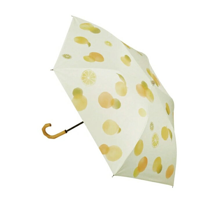 wacco2段折傘 ゆず 晴雨兼用 和風日傘 雨傘 柚子柄 手開き式 折りたたみ傘 親骨先端グラスファイバー アルミ UVコート加工 軽量生地 遮光率99%以上...
