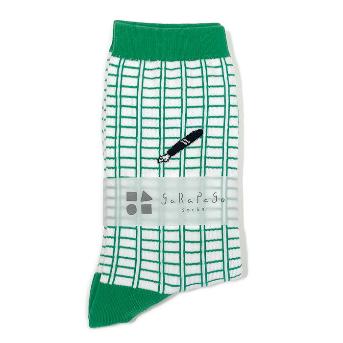 garapago socks　靴下　原稿用紙　中丈（22〜25cm）　婦人用【メール便対応可】　女性向けサイズ　GreenFlash　くつした　ソックス　原稿用紙柄　文具柄　くつ下　ステーショナリー好きの商品画像 3