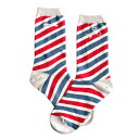 garapago socks 靴下 Barber 中丈(22~25cm) 婦人用【メール便対応可】 女性向けサイズ GreenFlash くつした ソックス 理髪店のサインポールの柄 くつ下 ユニークで面白い柄