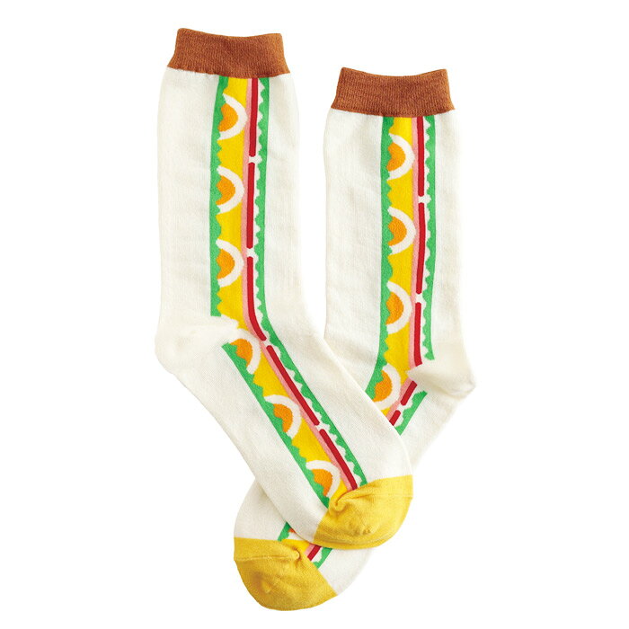 garapagosocks靴下　たまごサンド（22〜25cm）婦人用　ソックス 食べ物柄 おもしろ柄 ユニーク 個性的 かわいい コットン プチギフト
